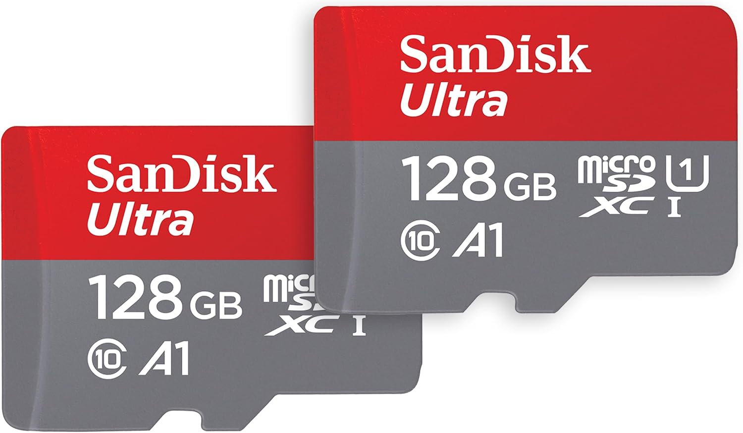 SanDisk 128GB Ultra microSD Card + Adapter 2-Pack