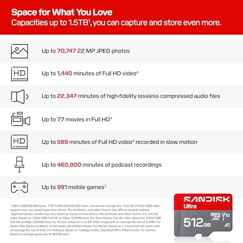 SanDisk 512GB Ultra microSD UHS-I Memory Card image 4
