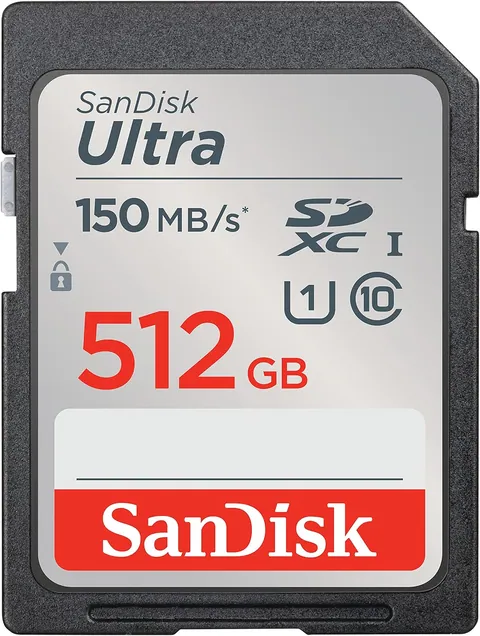 SanDisk 512GB Ultra SD Memory Card, UHS-I, 150MB/s Read Speed
