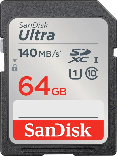 SanDisk 64GB Ultra SD Memory Card, UHS-I, 140MB/s Read Speed