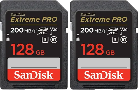 SanDisk Extreme PRO 128GB SDXC UHS-I Memory Card 2-Pack