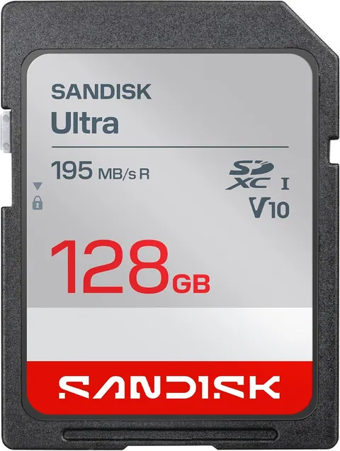 SanDisk 128GB Ultra SD Memory Card, 195MB/s Read Speed, UHS-I