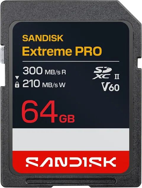 SanDisk 64GB Extreme PRO SD Memory Card, UHS-II, 300MB/s Read Speed