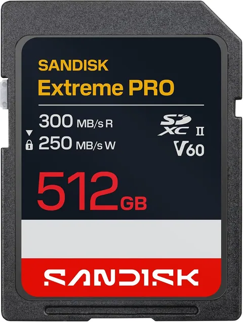 SanDisk 512GB Extreme PRO SD Memory Card, UHS-II, 300MB/s Read Speed