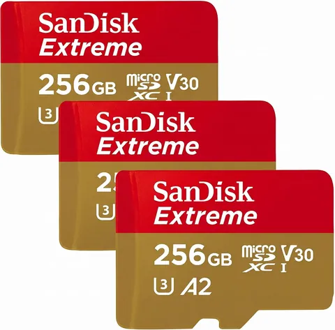SanDisk 256GB Extreme microSDXC UHS-I Memory Card (3-Pack)